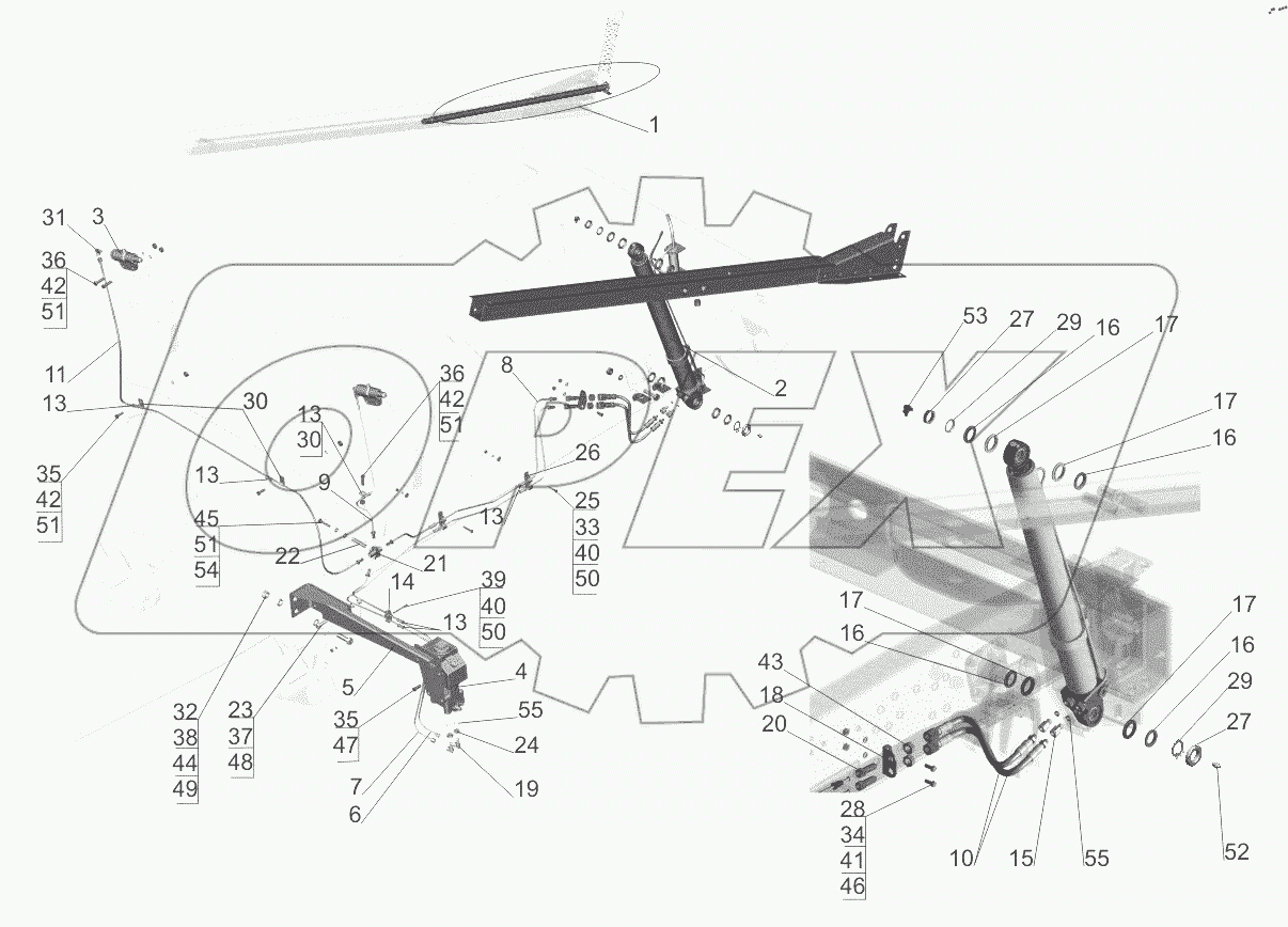  Механизм подъема кабины 651608-5000040