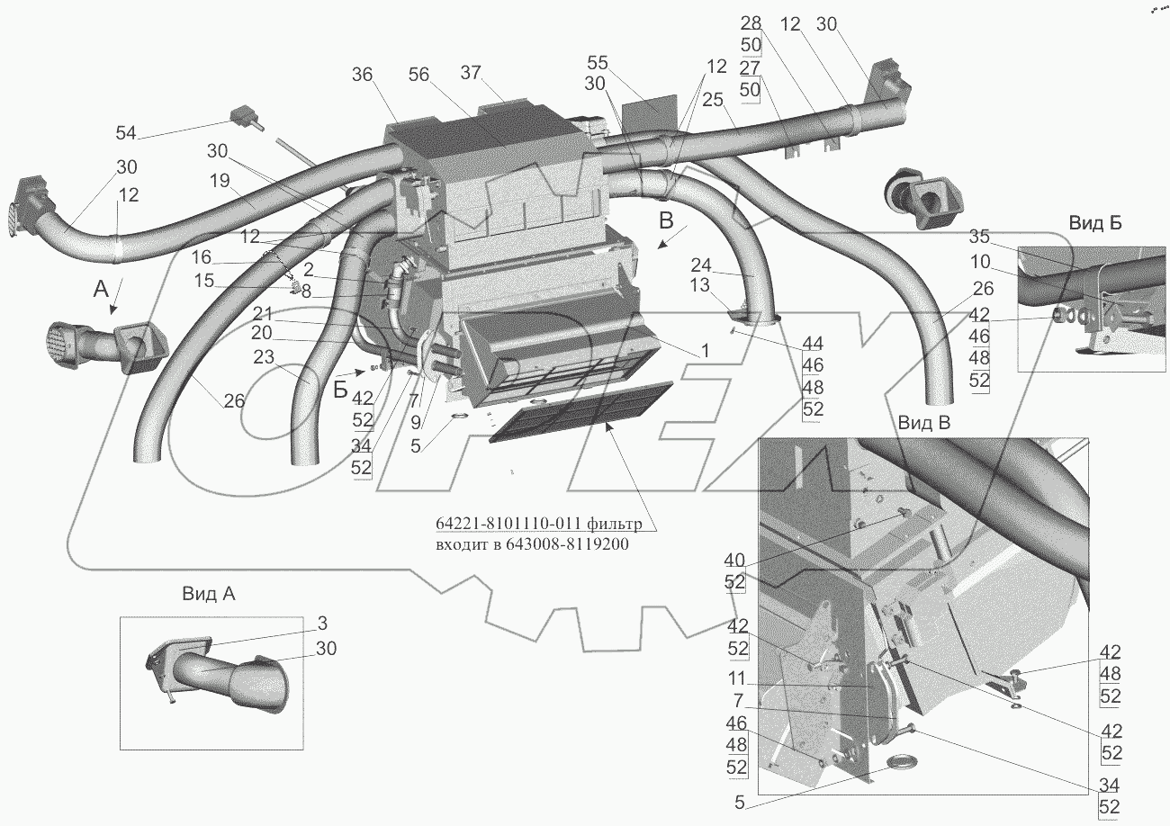  Установка отопителя 631019-8100001