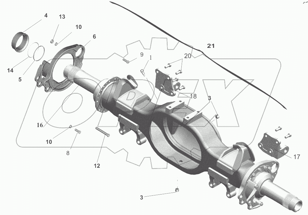  Мост задний. Картер моста 651608-2401010