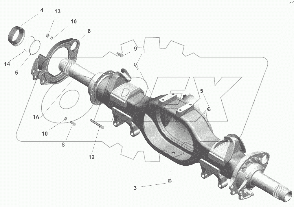  Мост средний. Картер моста 651608-2501010