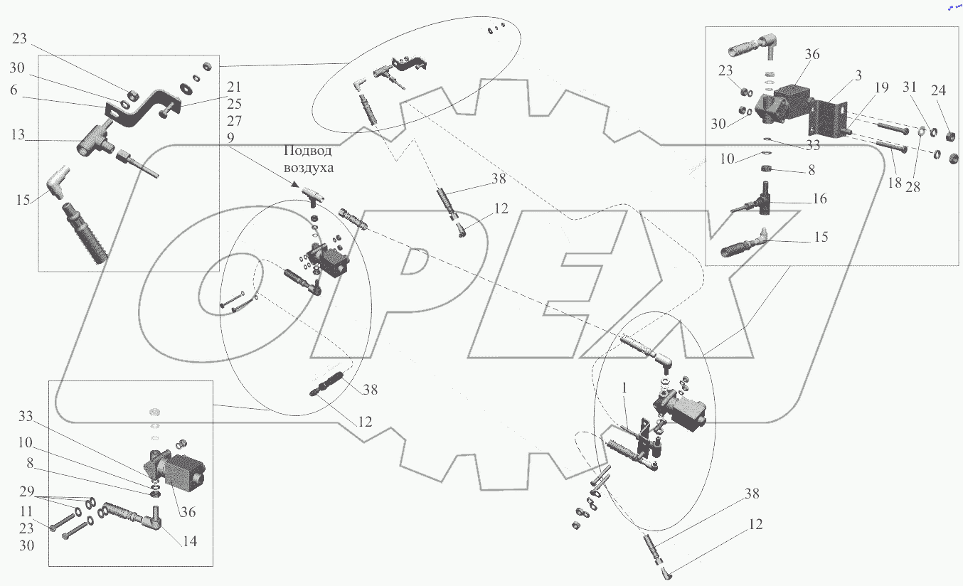  Установка привода управления блокировкой 6516А8-2500024