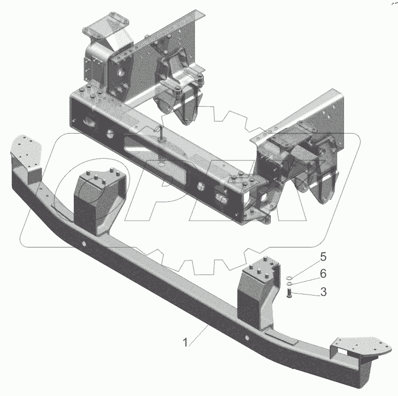  Установка переднего противоподкатного бруса 651608-2800030