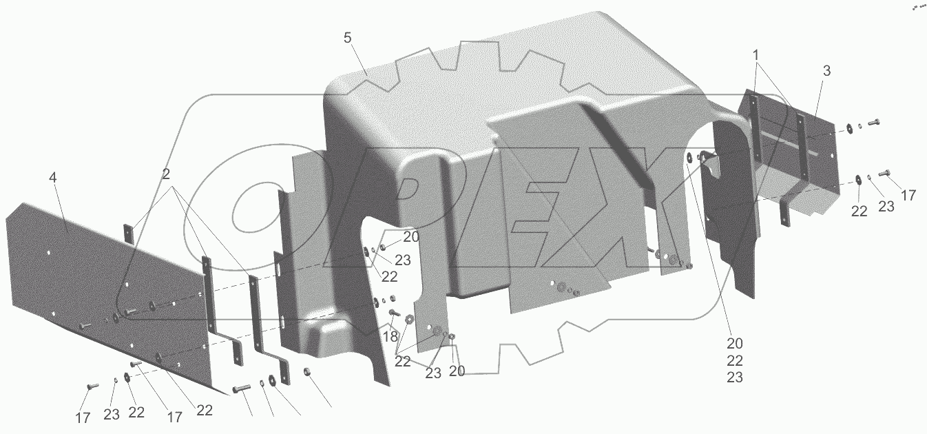  Установка шумоизоляционных экранов 6516A9-1061003