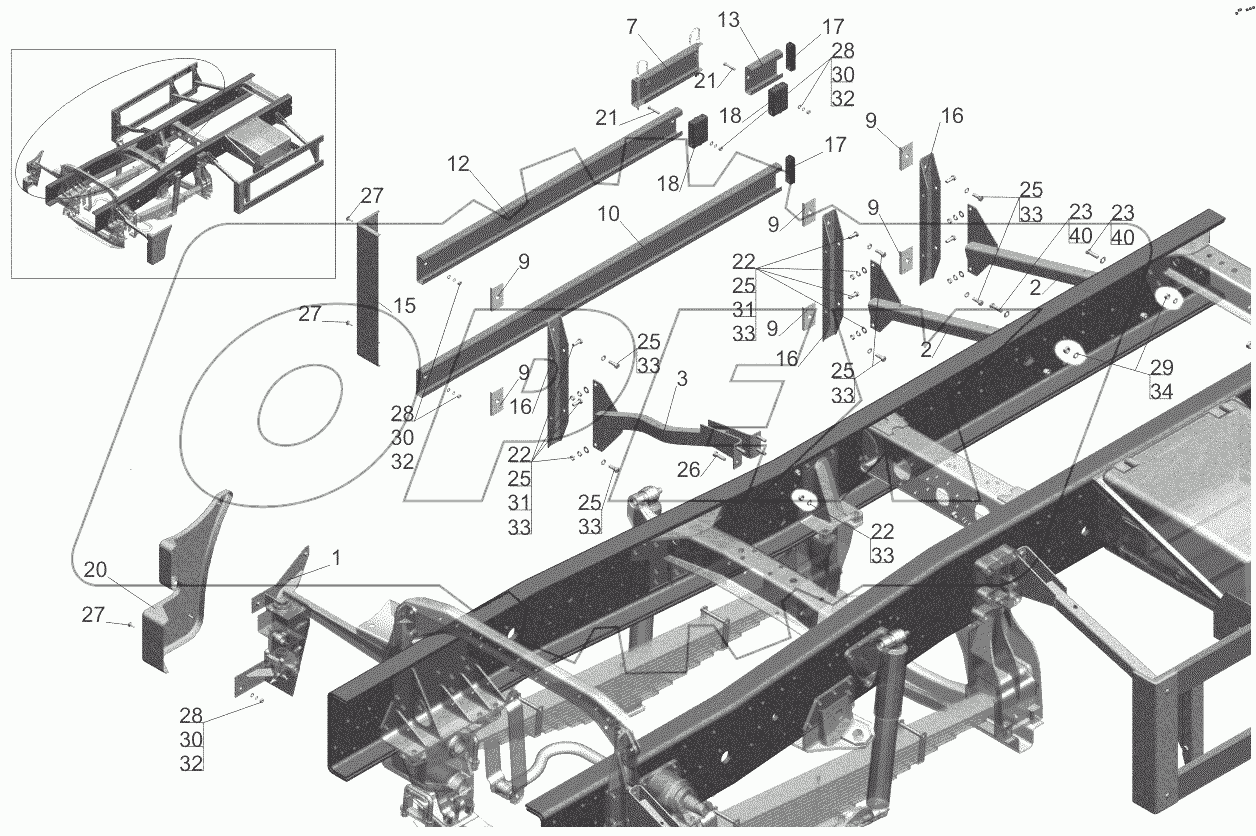  Установка бокового ограждения 651608-2800040
