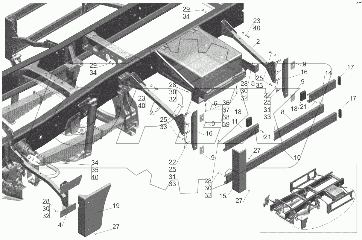  Установка бокового ограждения 651608-2800040