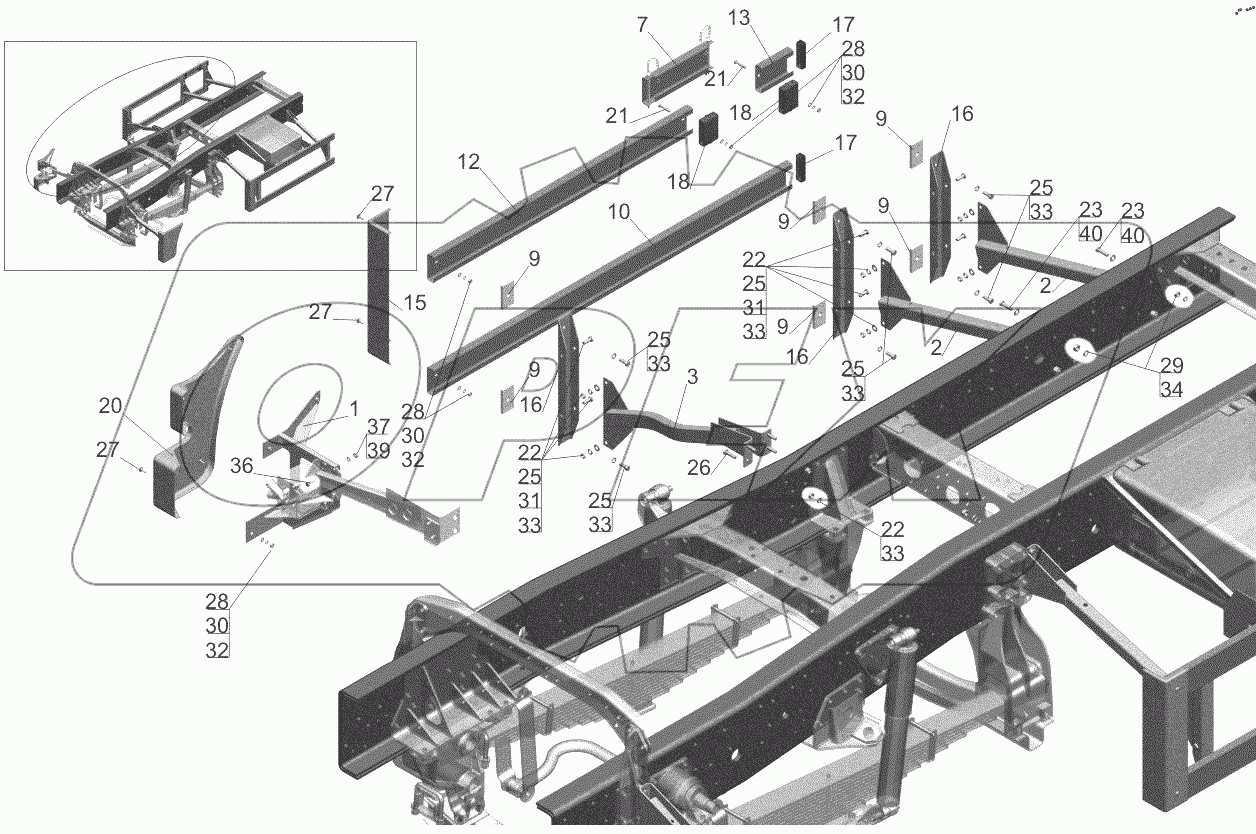  Установка бокового ограждения 651608-2800040-010