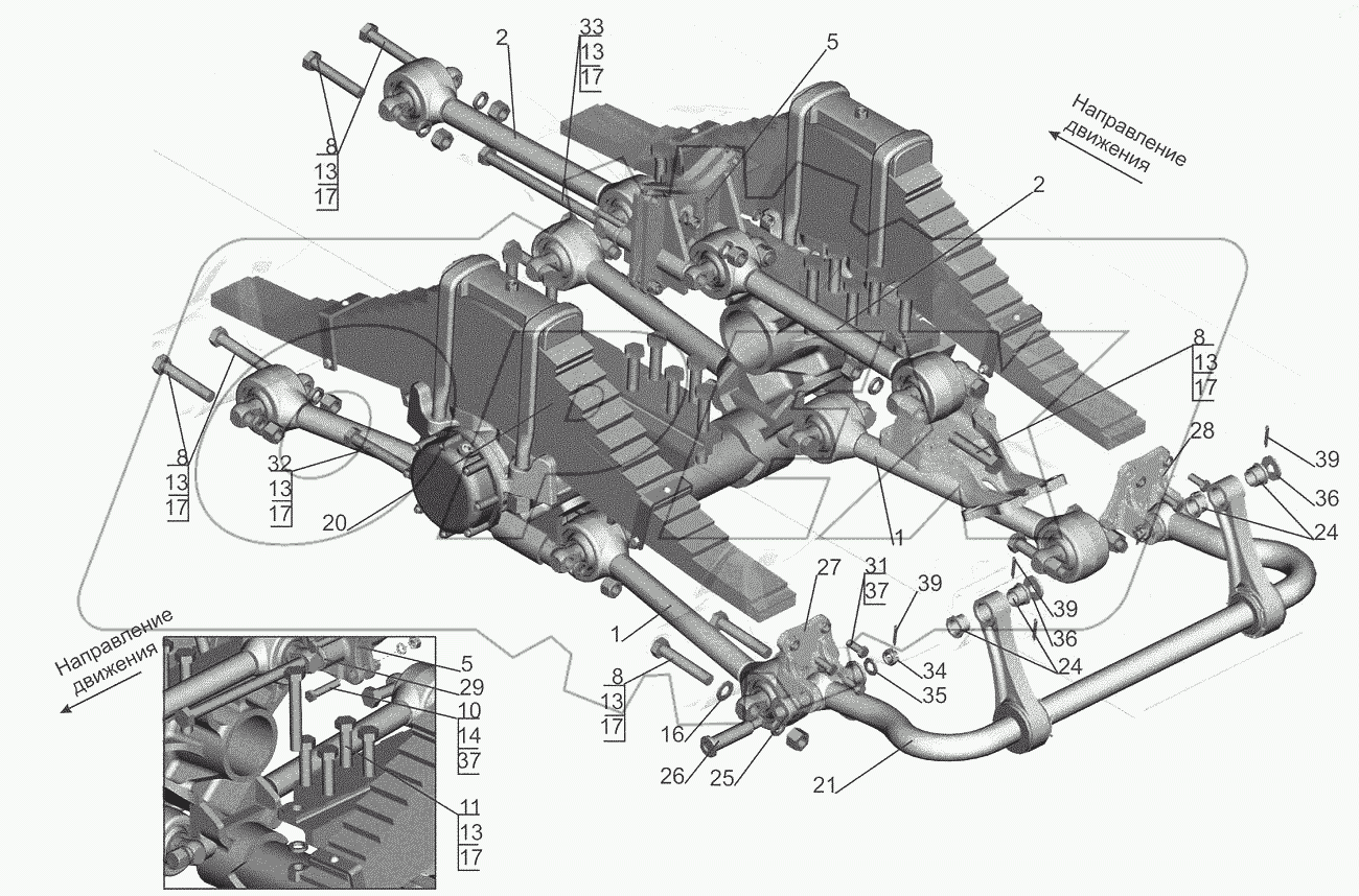  Установка подвески задней 651705-2900002