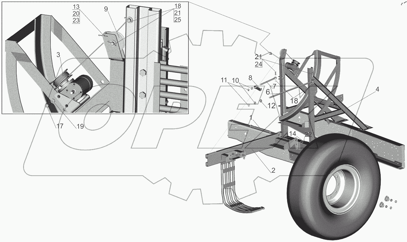  Крепление запасного колеса 631705-3105008