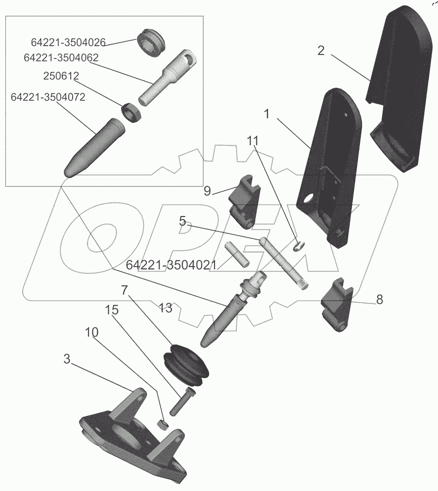  Педаль с кронштейном 64221-3504010
