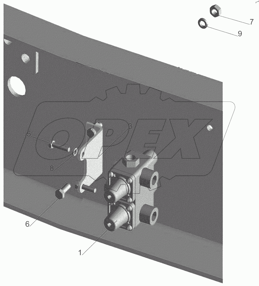 Крепление четырехконтурного клапана 5516-3515002