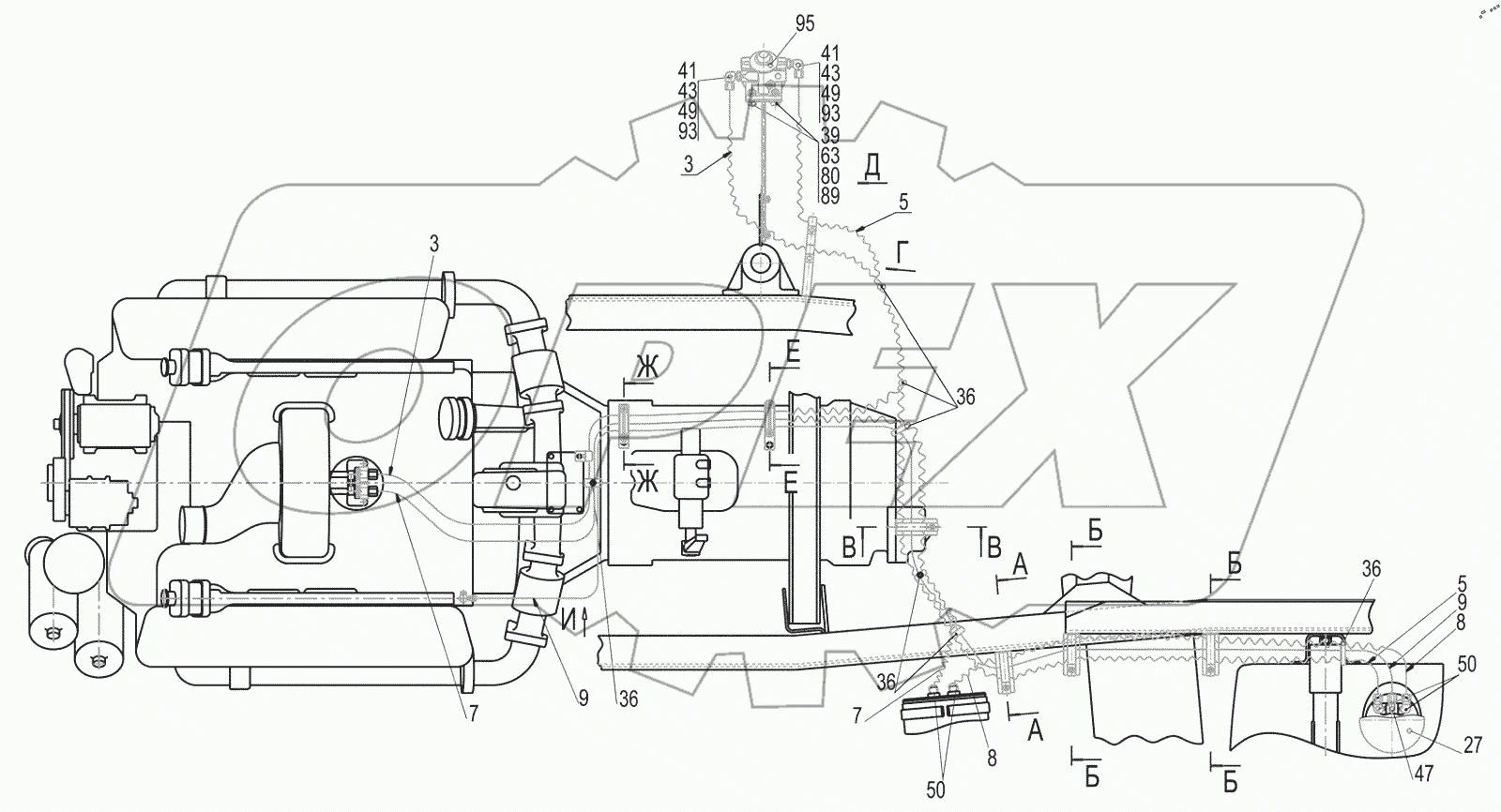  Крепление топливопроводов 6517X9-1104002-001