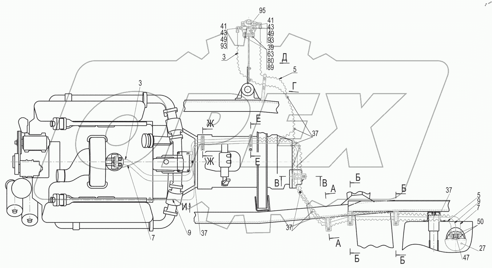  Крепление топливопроводов 6517X9-1104002-000