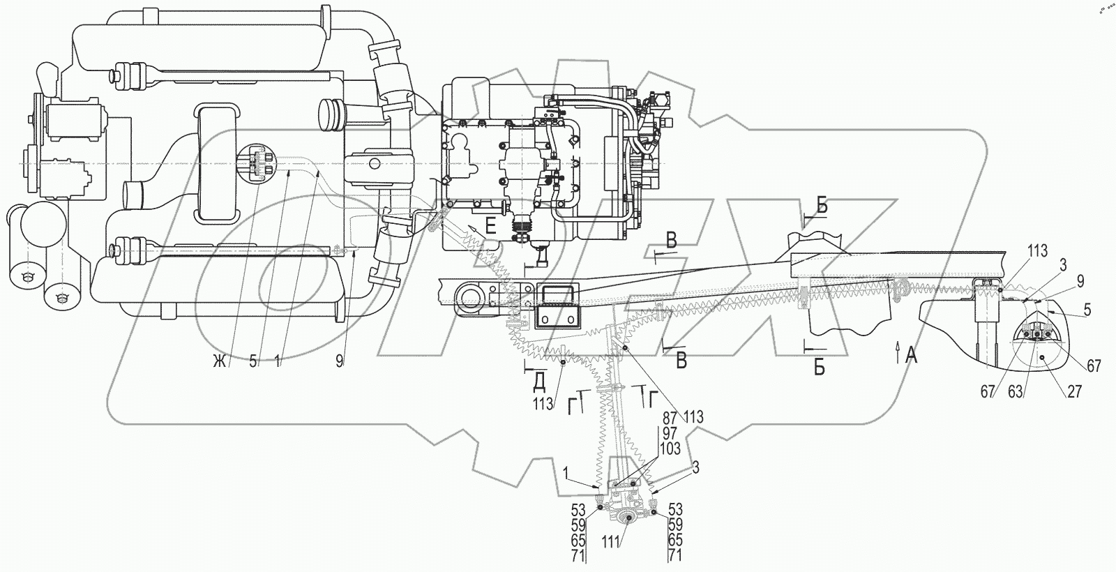  Крепление топливопроводов 6517X9-1104002-030