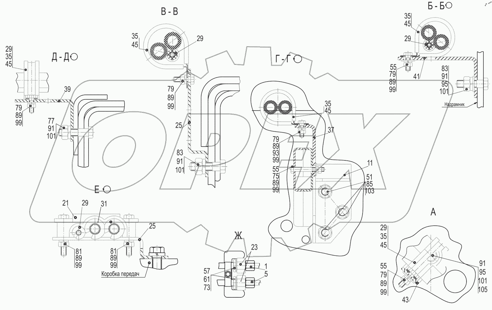  Крепление топливопроводов 6517X9-1104002-030