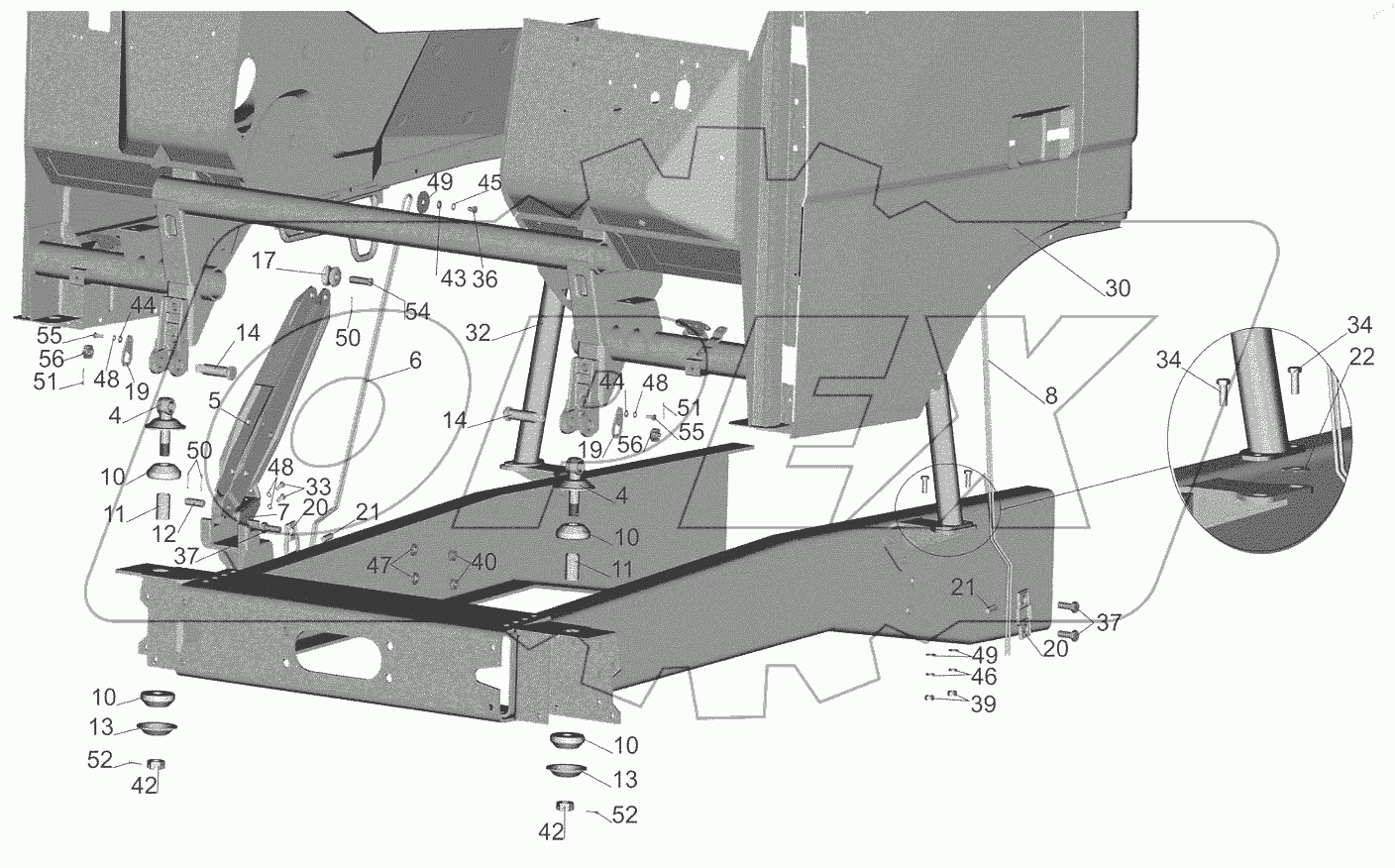  Установка кабины