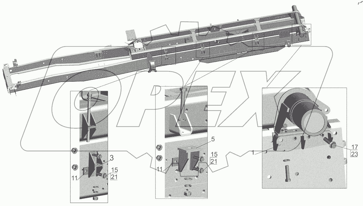  Крепление кронштейнов 651705-8600060-000