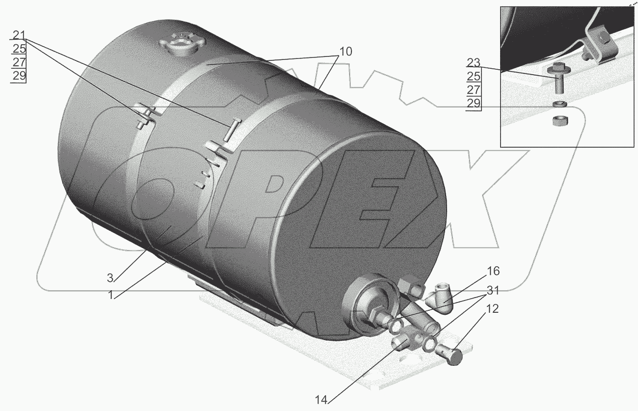 Установка масляного бака 651705-8600034
