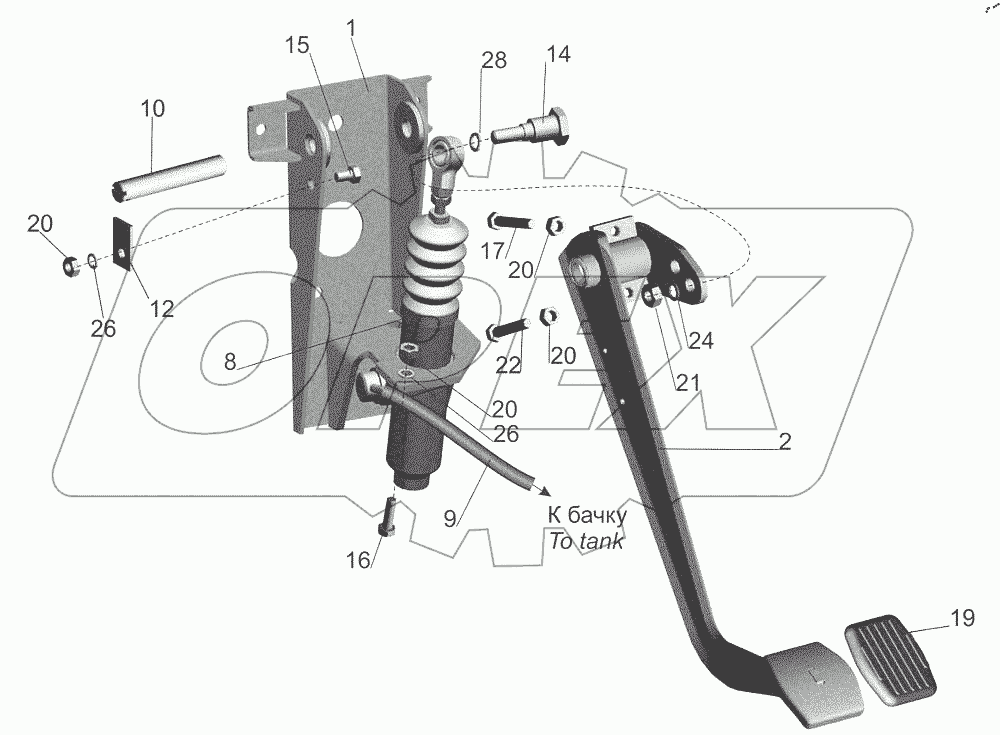  Основание педали 64221-1602004-010