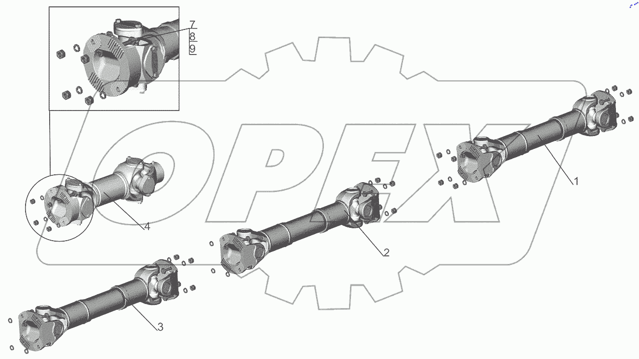  Установка карданных валов 641708-2200000