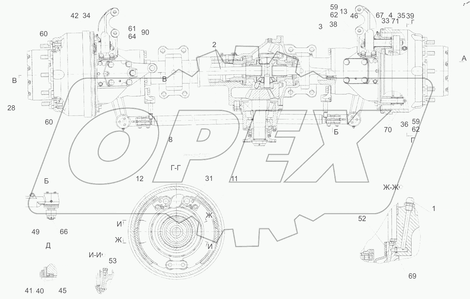  Мост передний
