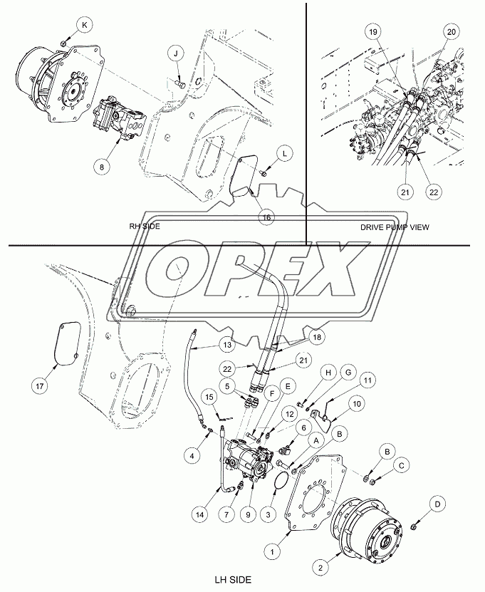 DRIVE WHEEL MOTOR ASSEMBLY-RIGID FRAME