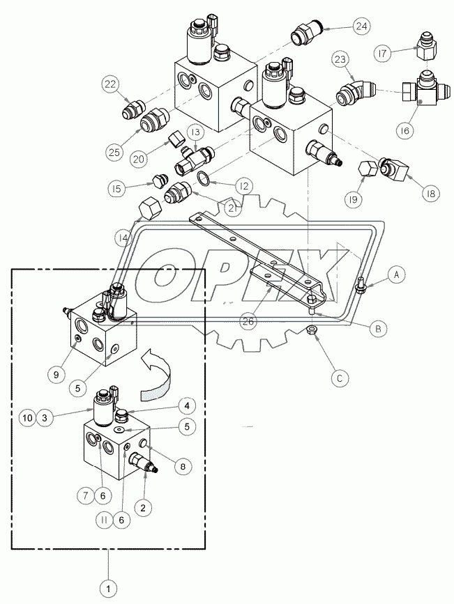 HEADER DRIVE MANIFOLD