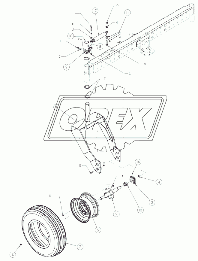 CASTERS-FORKED 10 X 16