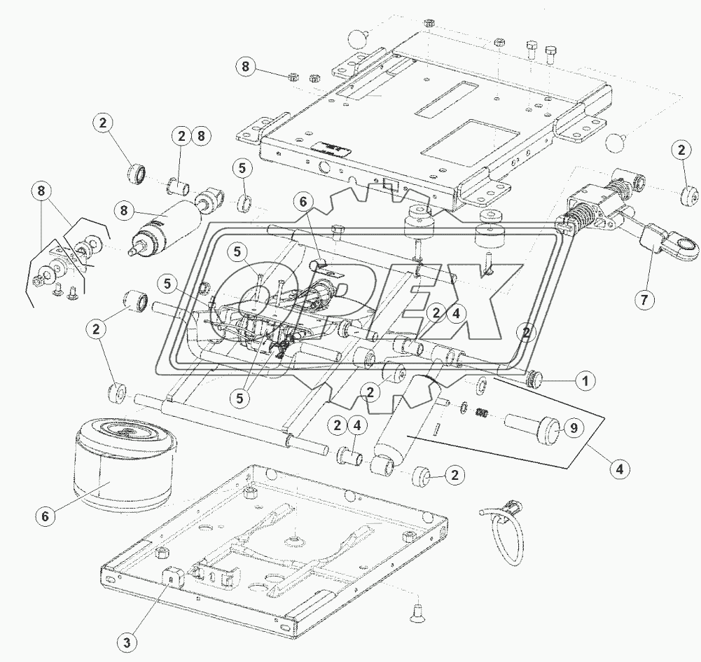 Подвеска сидения и внутренние компоненты