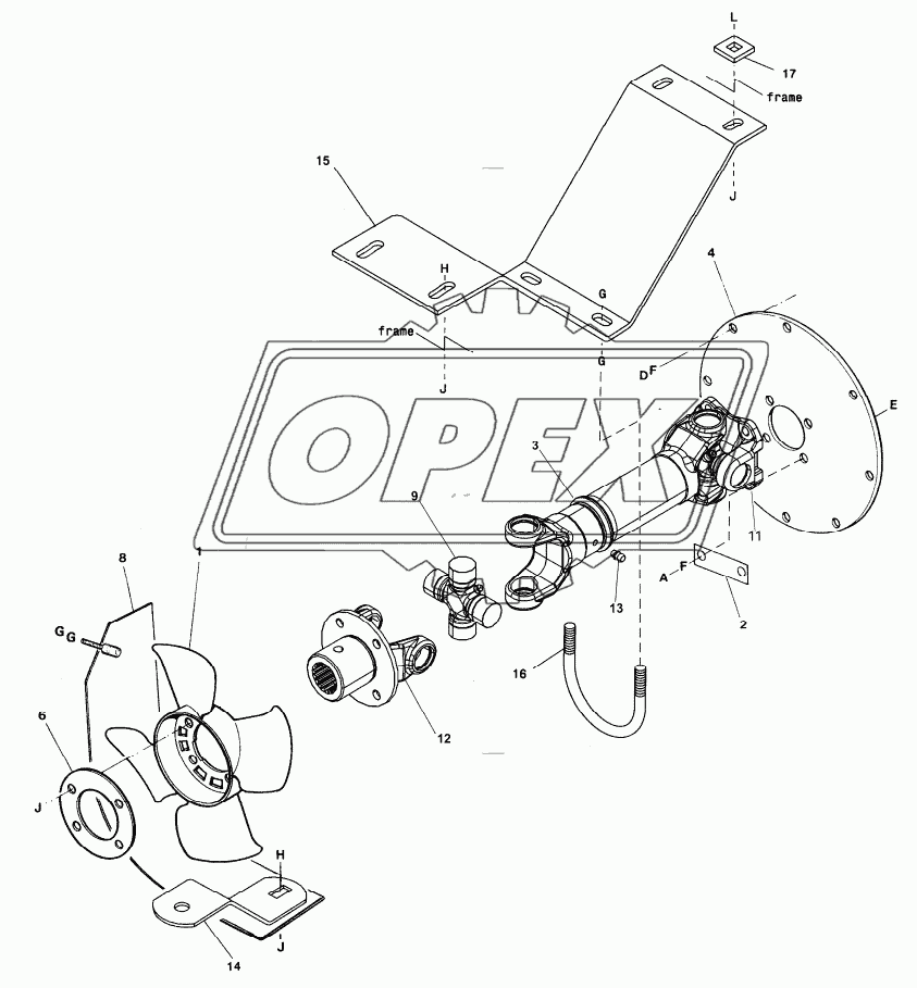 DRIVELINE (Engine to Bevel Gearbox)