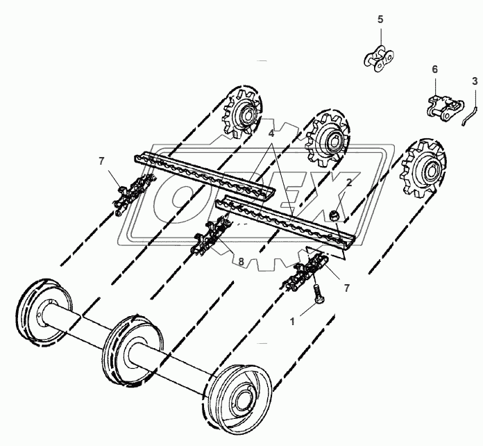 Front Elevator-Roller, Chain, Beater Bar