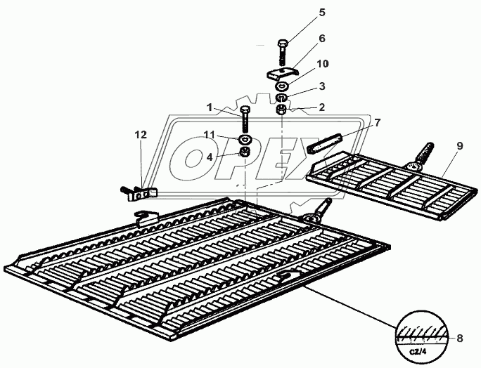 Upper Sieve, Adjustable-Corn