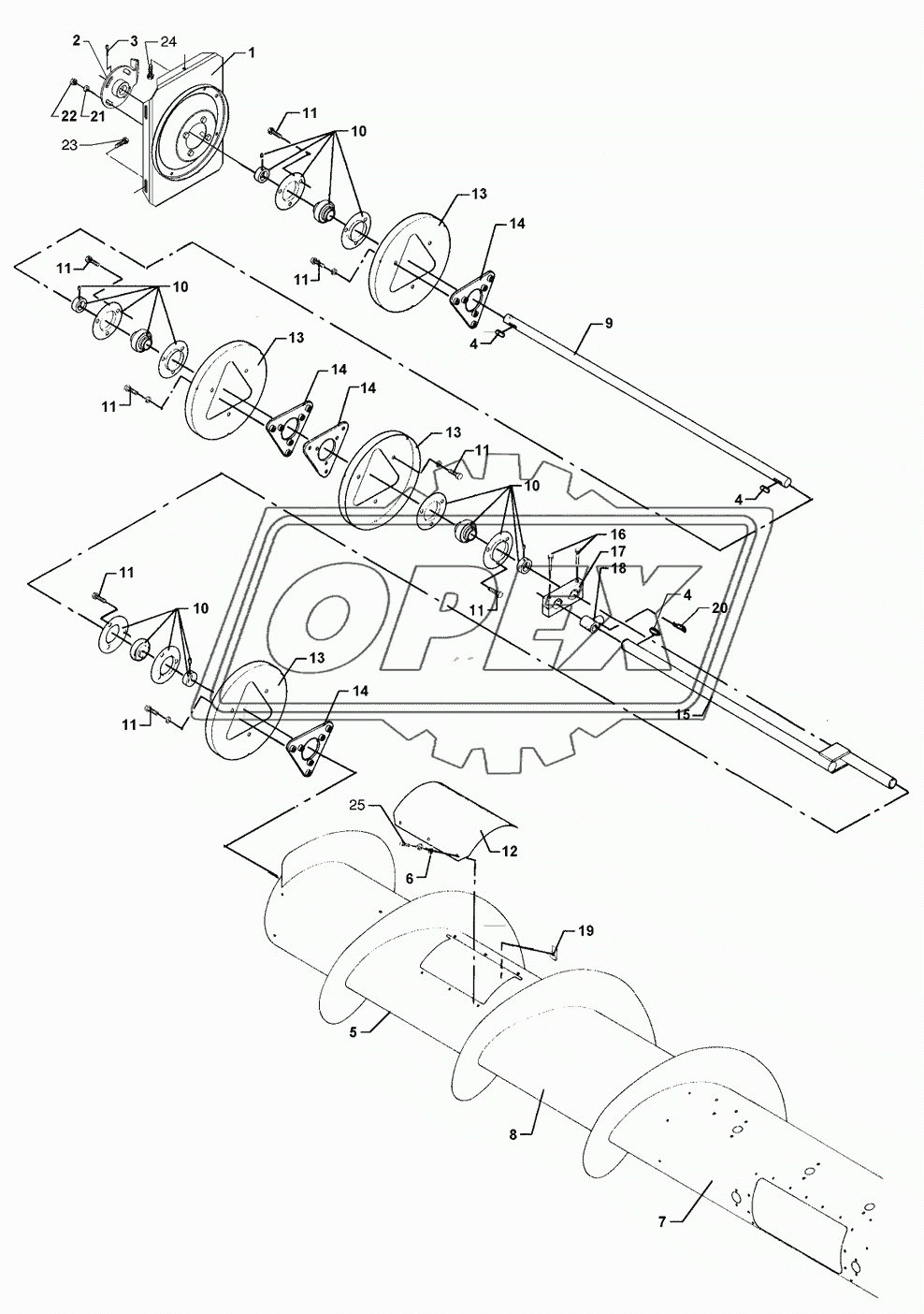 Feeder Drum Right Hand - Powerflow, 25'