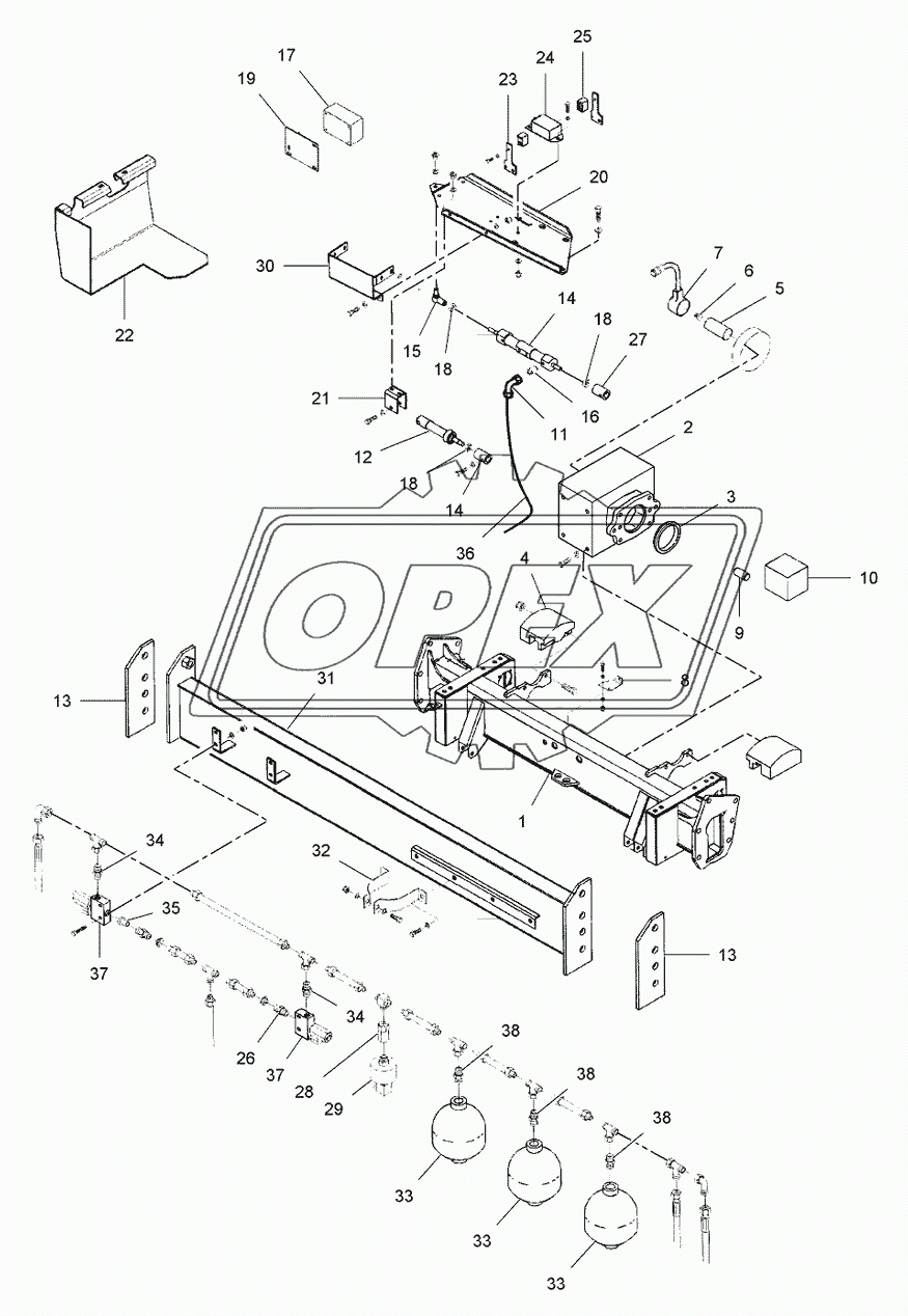 Front Axle And Gearbox - Standard Combine