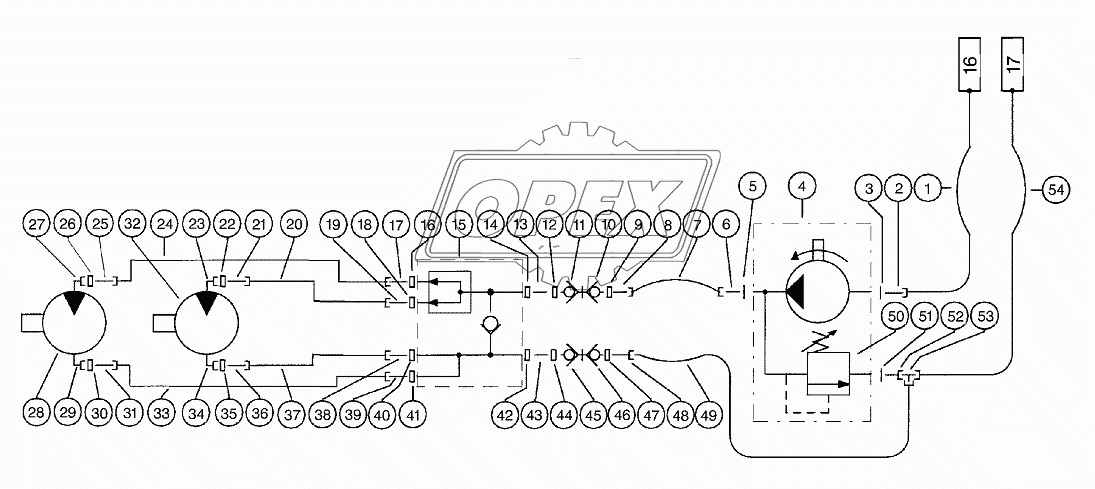 Hydraulics - Chaff Spreader - Rekord