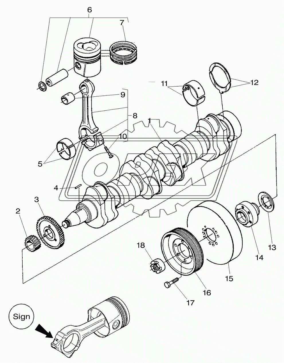 Engine, Crankshaft, Pistons & Piston Rod 8350
