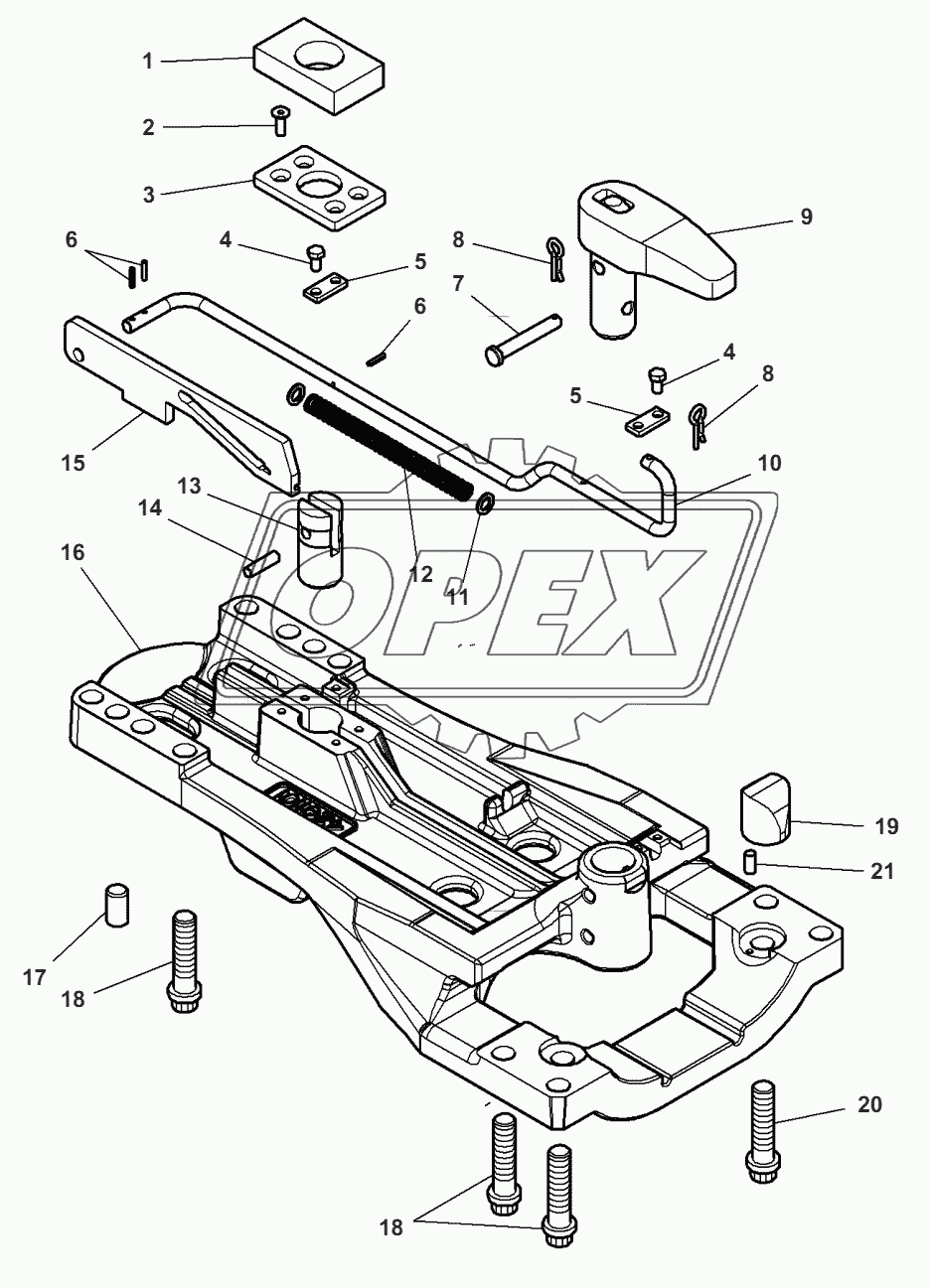 Swinging Drawbar Support - ISO STANDARD