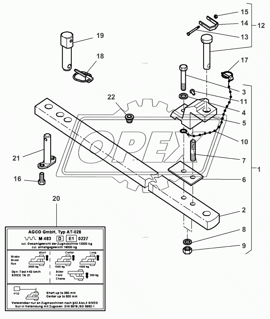 Swinging Drawbar - ISO STANDARD 2