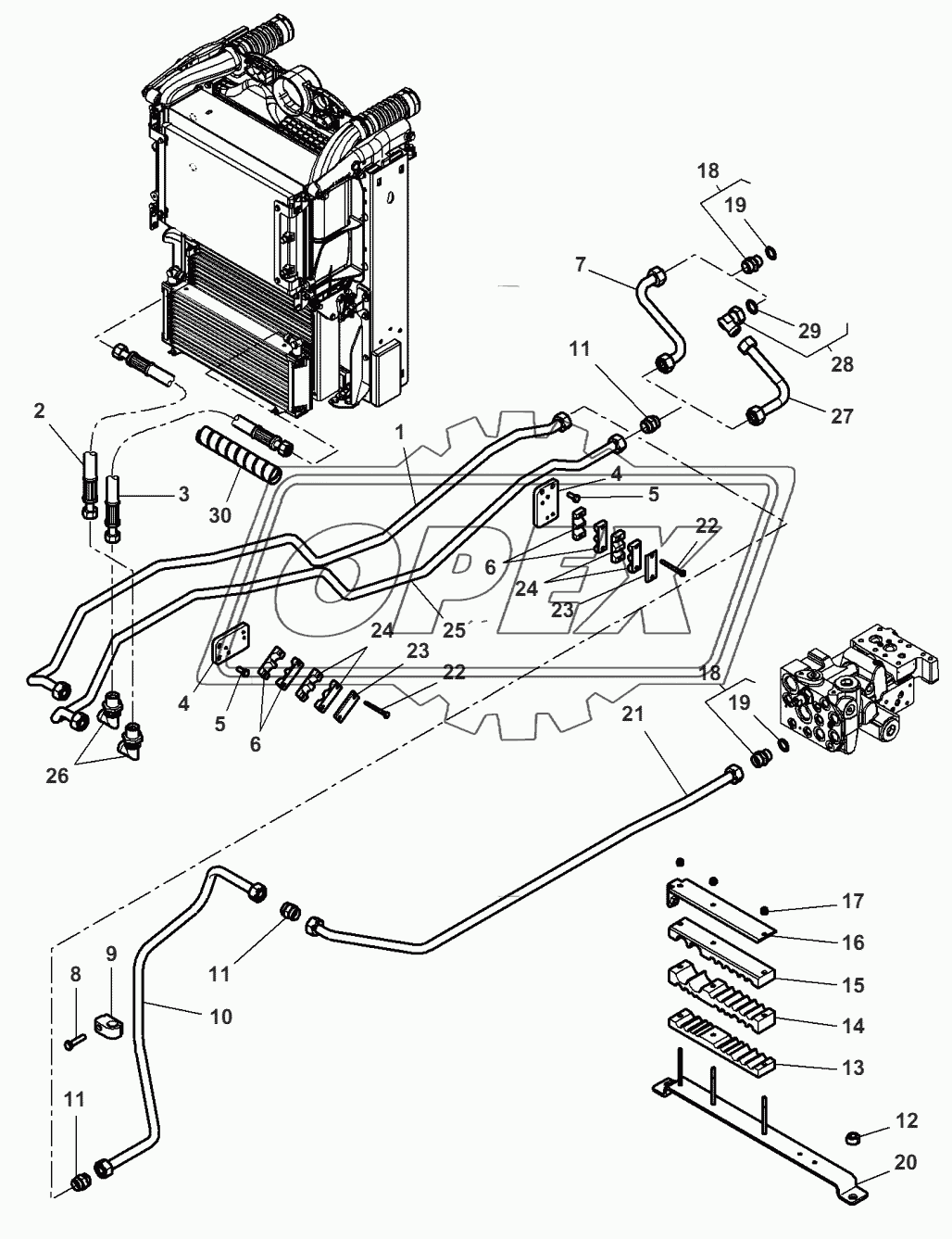 Oil Cooler - Auxiliary Hydraulics