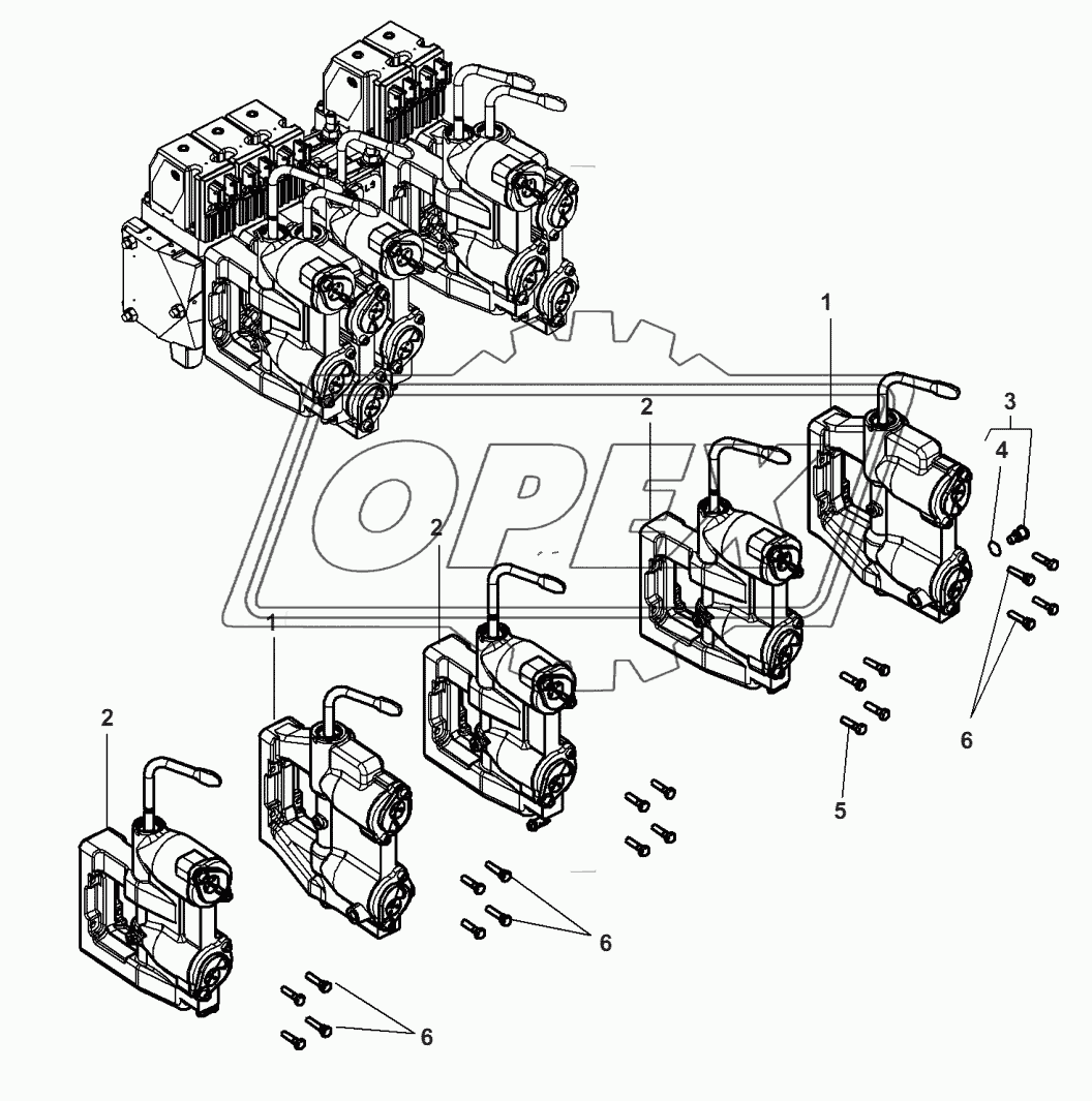 Hydraulic Coupling - 5 DISTRIBUTORS ELECTRODYNAMIQUE