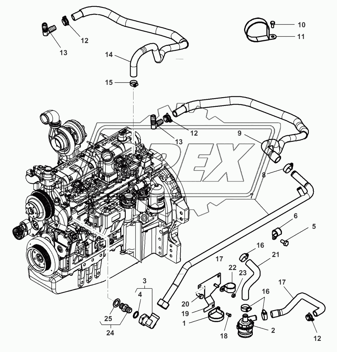 Cab Heating System - Engine Part - AGCO POWER SISU w/ e3 Technology - With Engine Bloc Heater