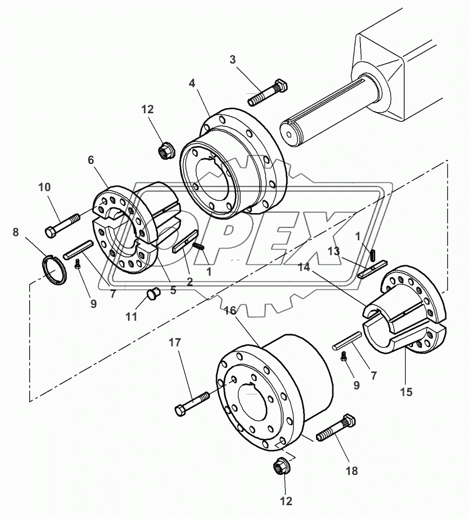 Rear Wheels - Fixing By Cone - Shaft Diameter 110 mm / Cone / Wheel Hub Reversed