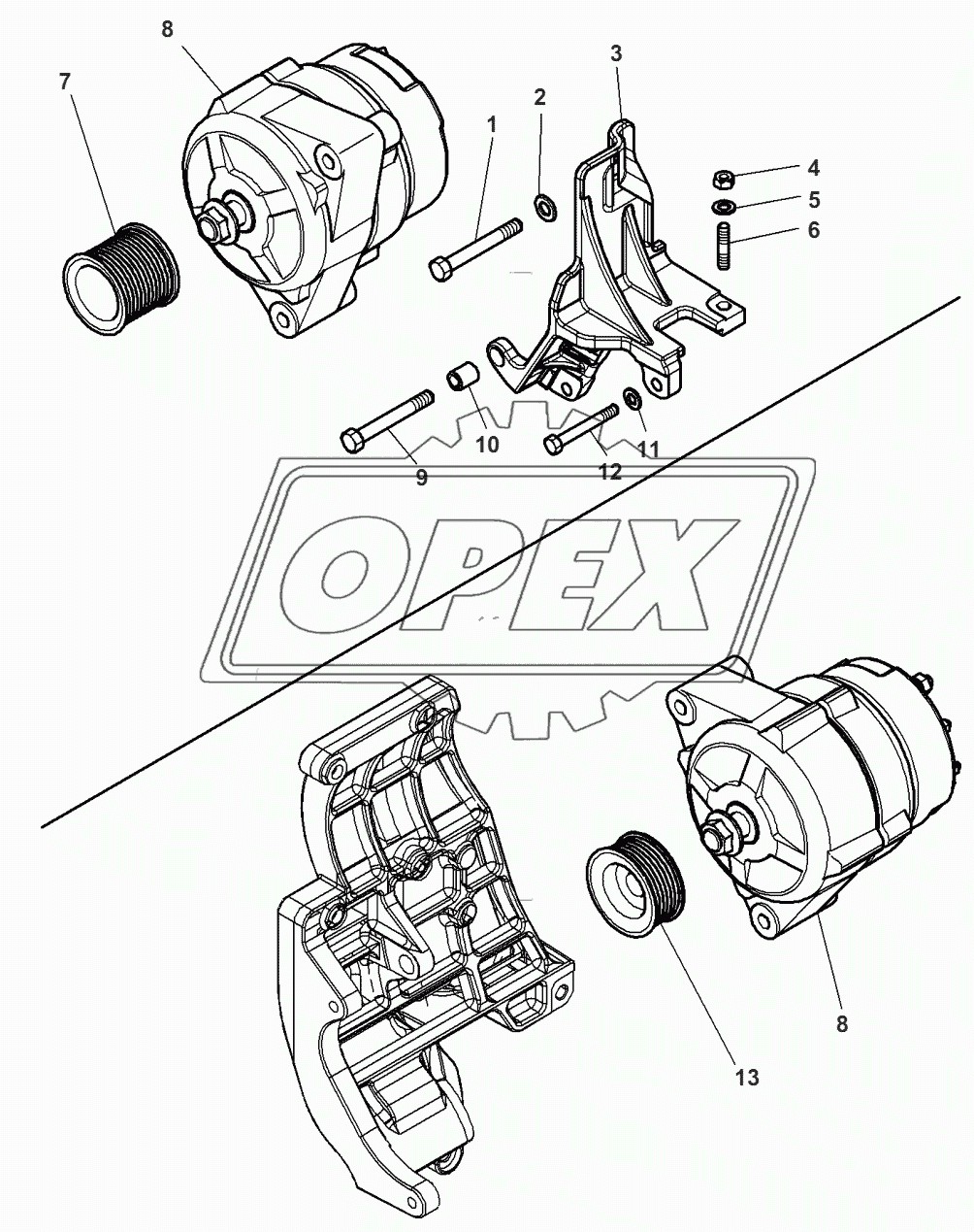 Alternator and Bracket