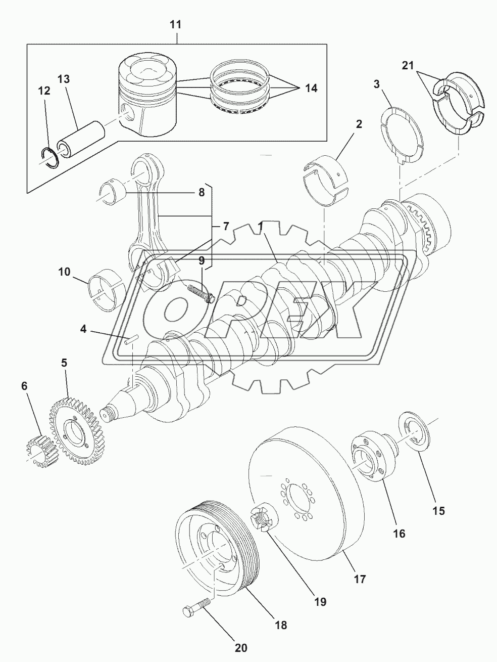 Crankshaft, Piston and Connecting Rods