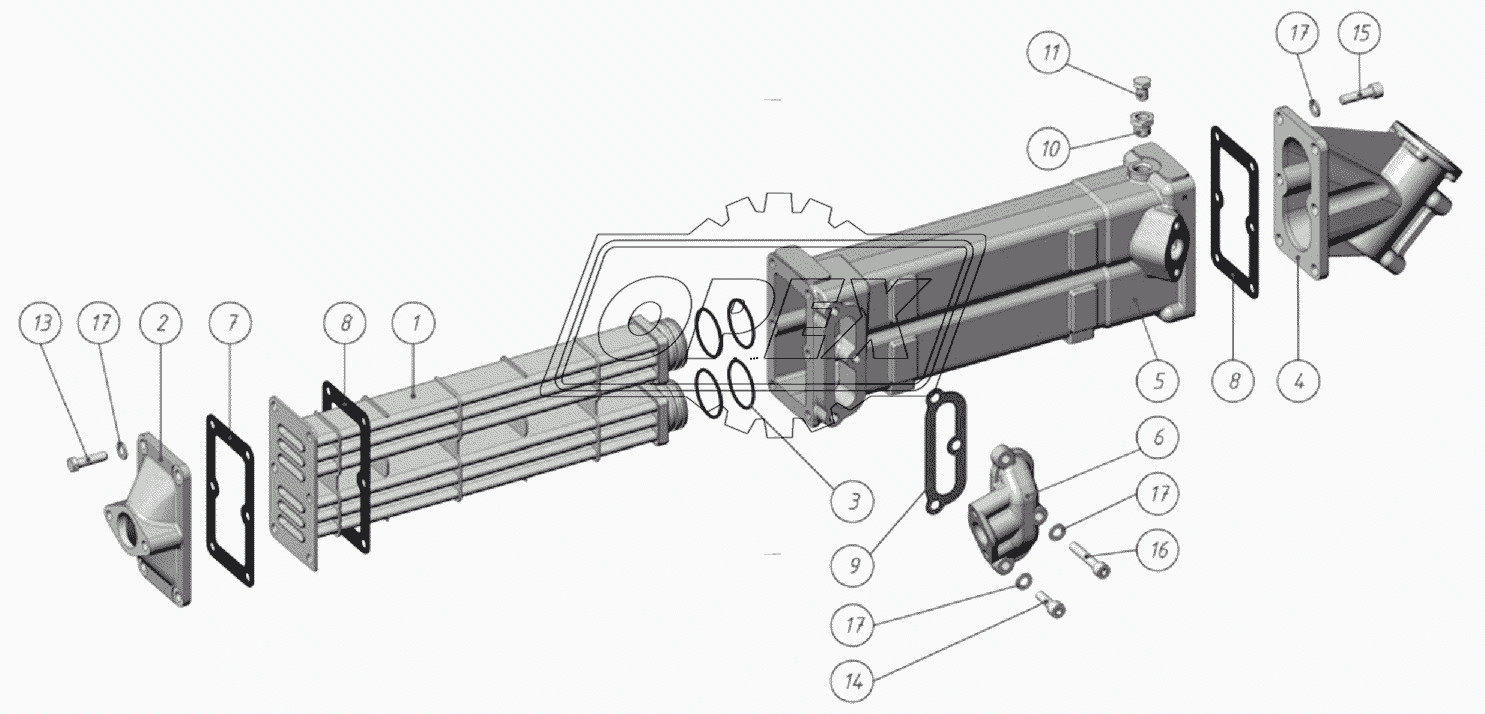 Охладитель рециркуляции отработавших газов.