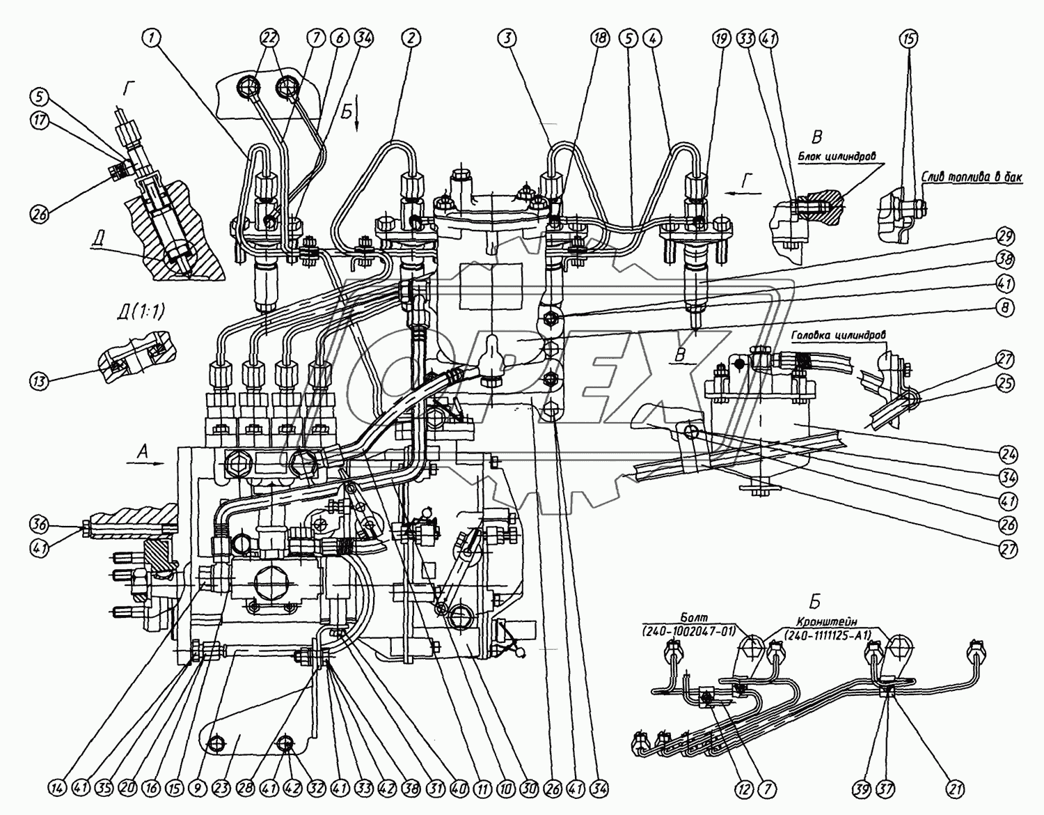 Топливные трубопроводы и установка топливной аппаратуры