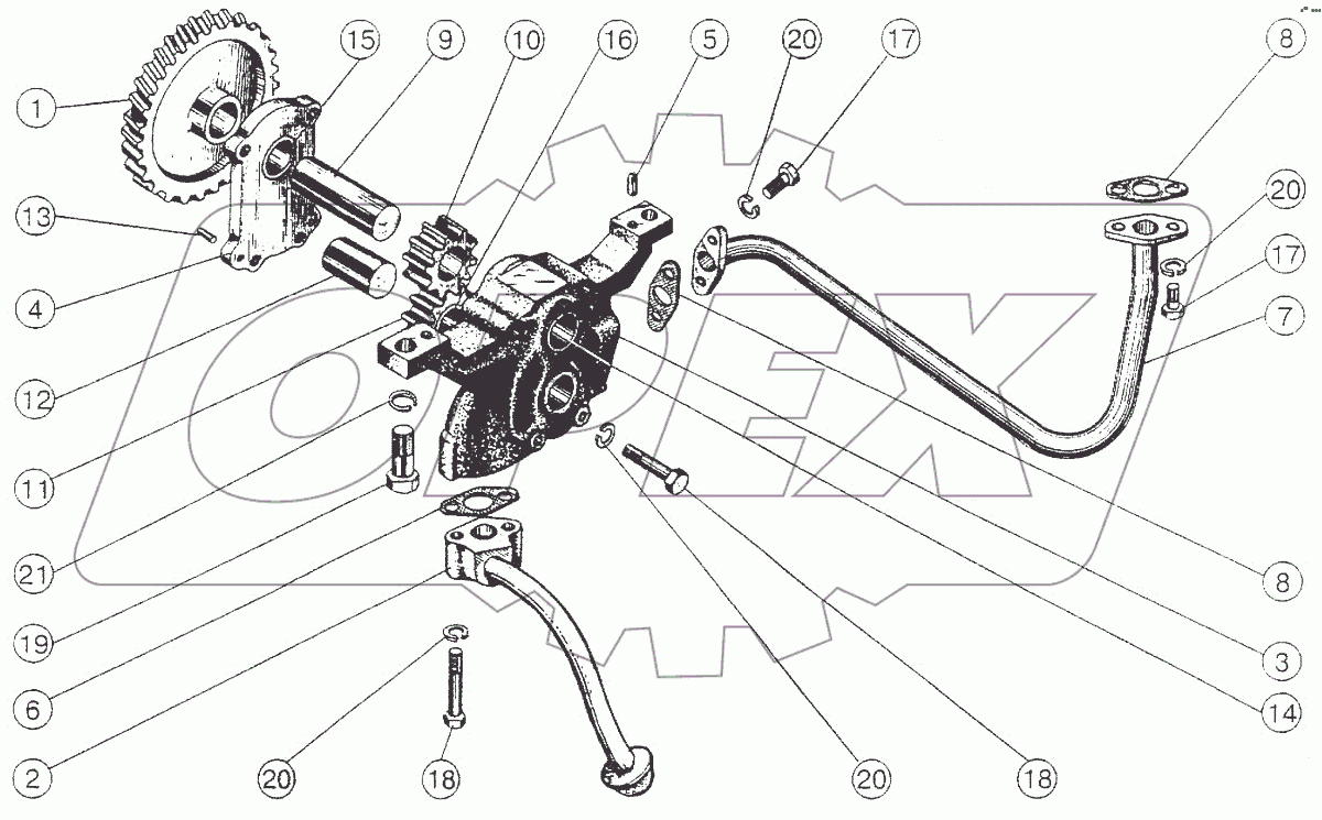 Приемник масляного насоса и масляный насос