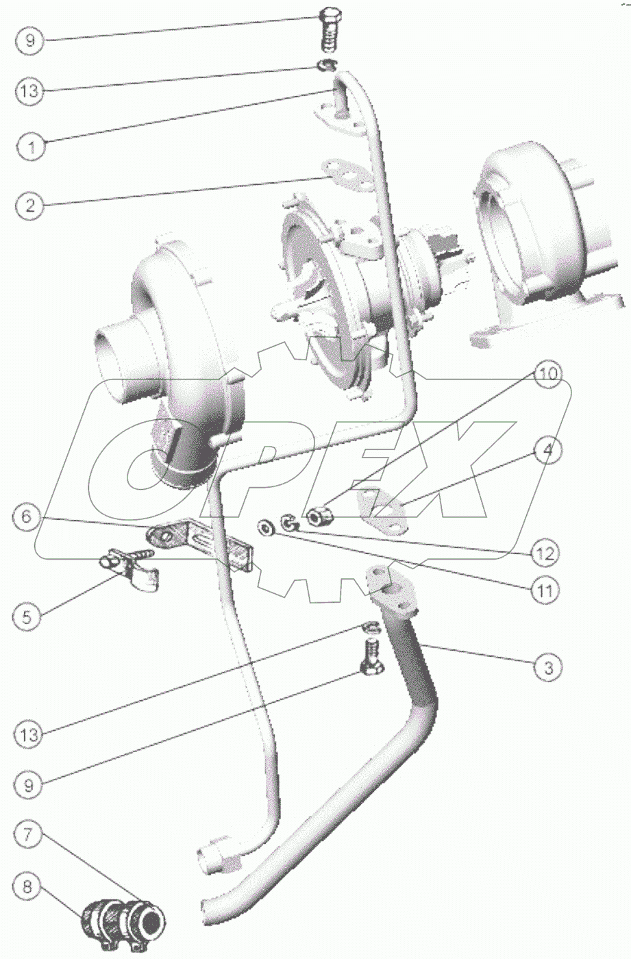  Маслопроводы турбокомпрессора.