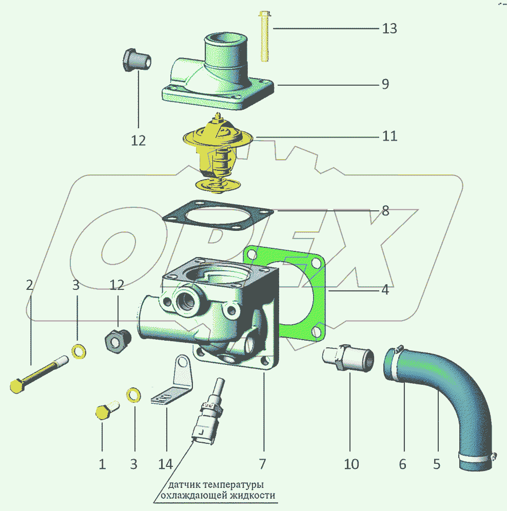  Установка корпуса термостата