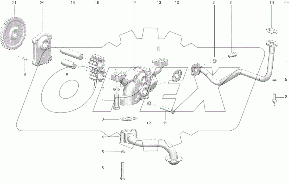  Установка масляного насоса.