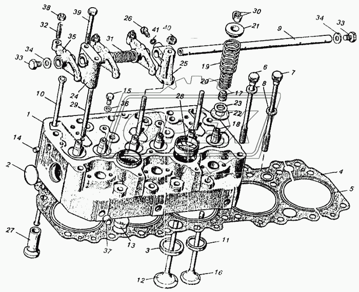 Головка цилиндров. Клапаны и толкатели клапанов